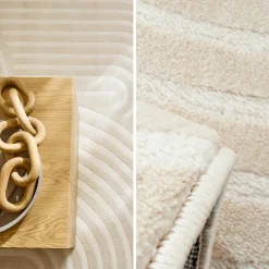 Teppich für den Innenbereich mit Bogenmuster in creme