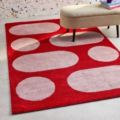 Teppich für Indoor, modernes Muster, rot