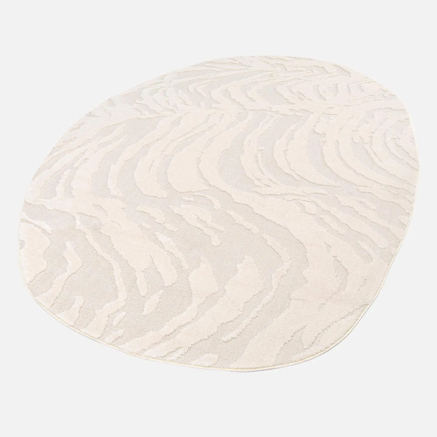 Teppich mit Kieselsteinform und Relief cremefarben gemustert