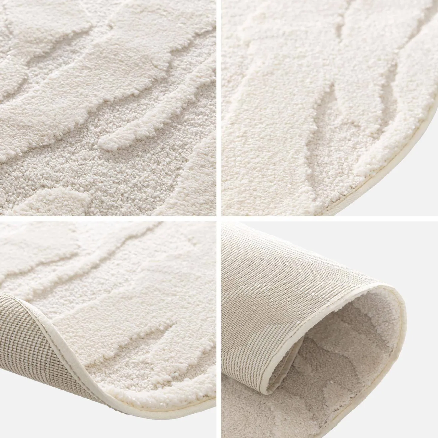 Teppich mit Kieselsteinform und Relief cremefarben gemustert