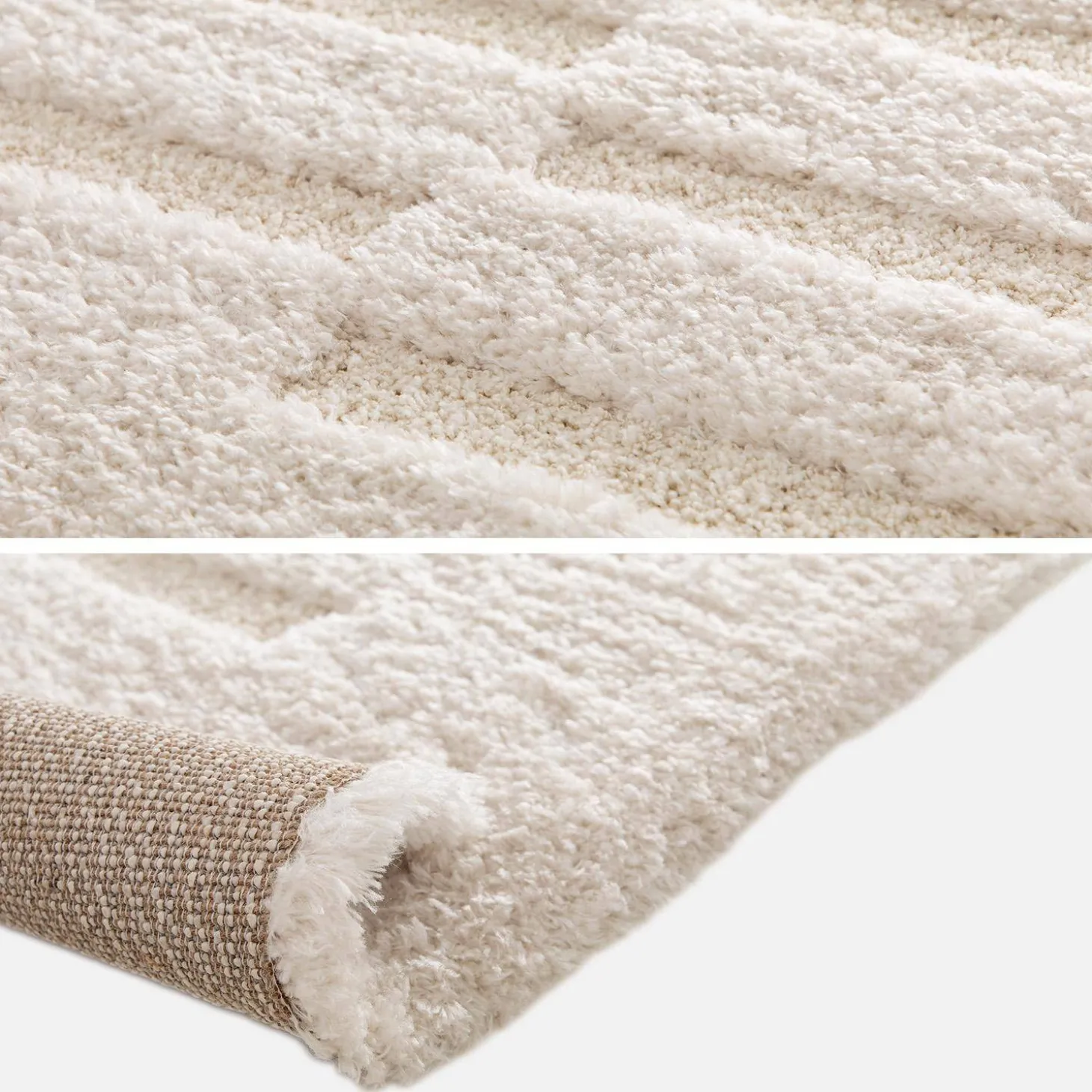 Teppich mit Reliefmuster in Creme für den Innenbereich