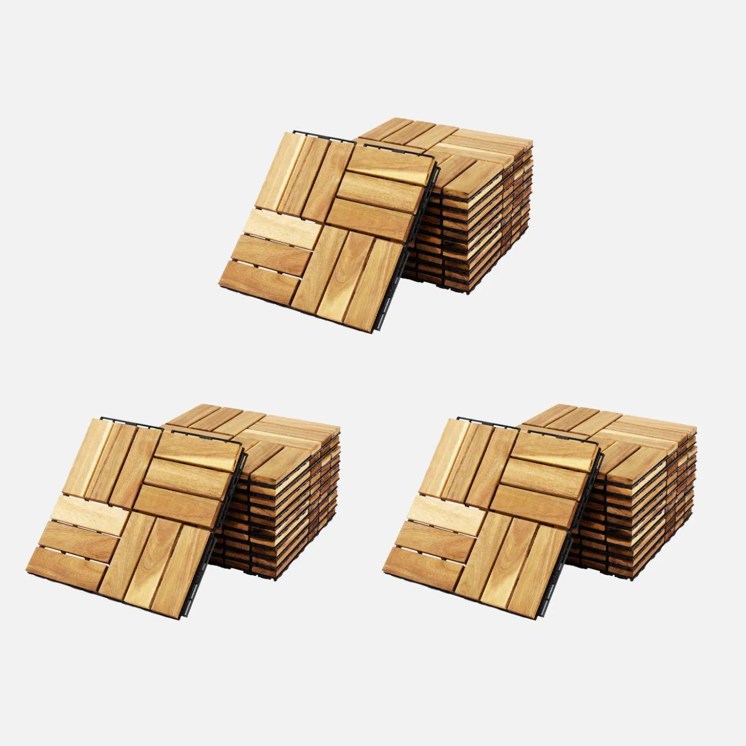 Terrassenfliesen aus Holz, quadratisches Muster