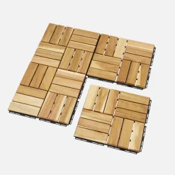 Terrassenfliesen aus Holz, quadratisches Muster