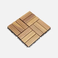 Terrassenfliesen aus Holz, quadratisches Muster