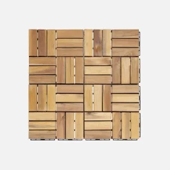 Terrassenfliesen aus Holz, quadratisches Muster