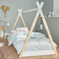 Tipi-Kinderbett 90 x 190 cm Kiefernholz mit Lattenrost