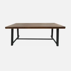 Tisch für Indoor/Outdoor aus Holz und Metall, 190 cm, 6-8 Plätze