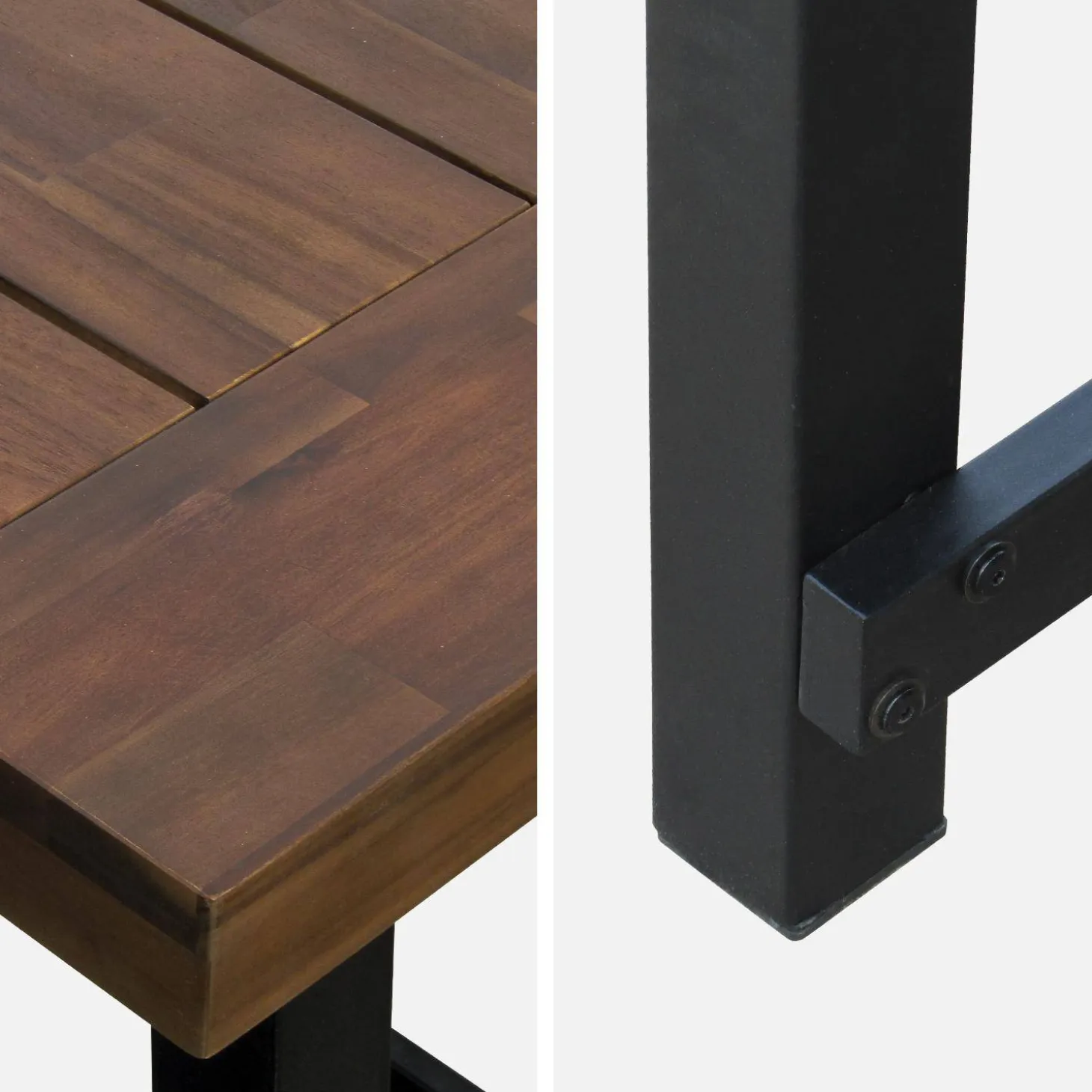 Tisch für Indoor/Outdoor aus Holz und Metall, 190 cm, 6-8 Plätze