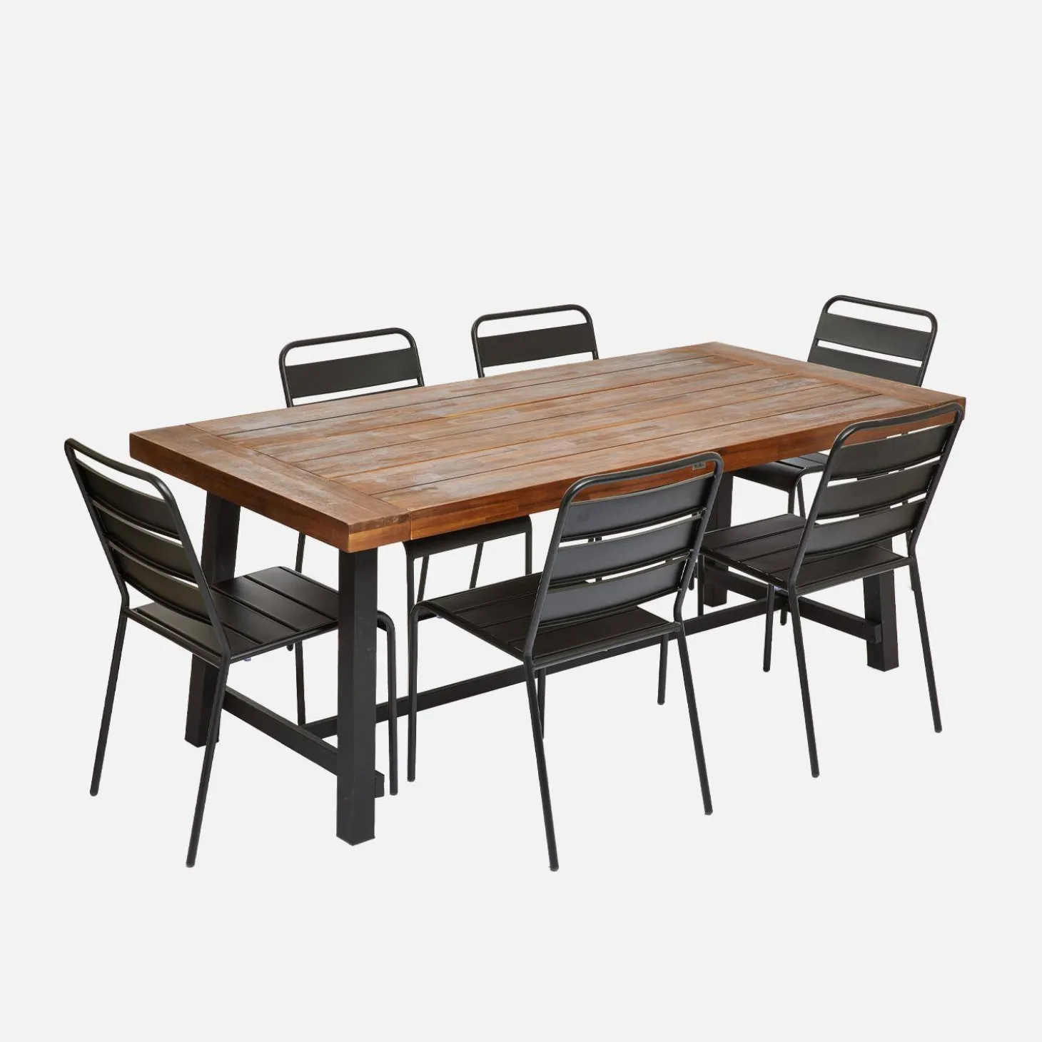 Tisch für Indoor/Outdoor aus Holz und Metall, 190 cm, 6-8 Plätze