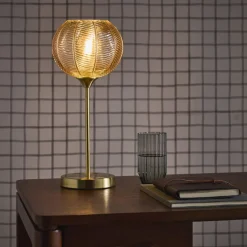 Tischlampe aus Metall und Glas für drinnen Ø 20 cm