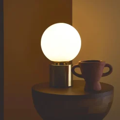 Tischlampe aus Metall und Glas H 25 cm