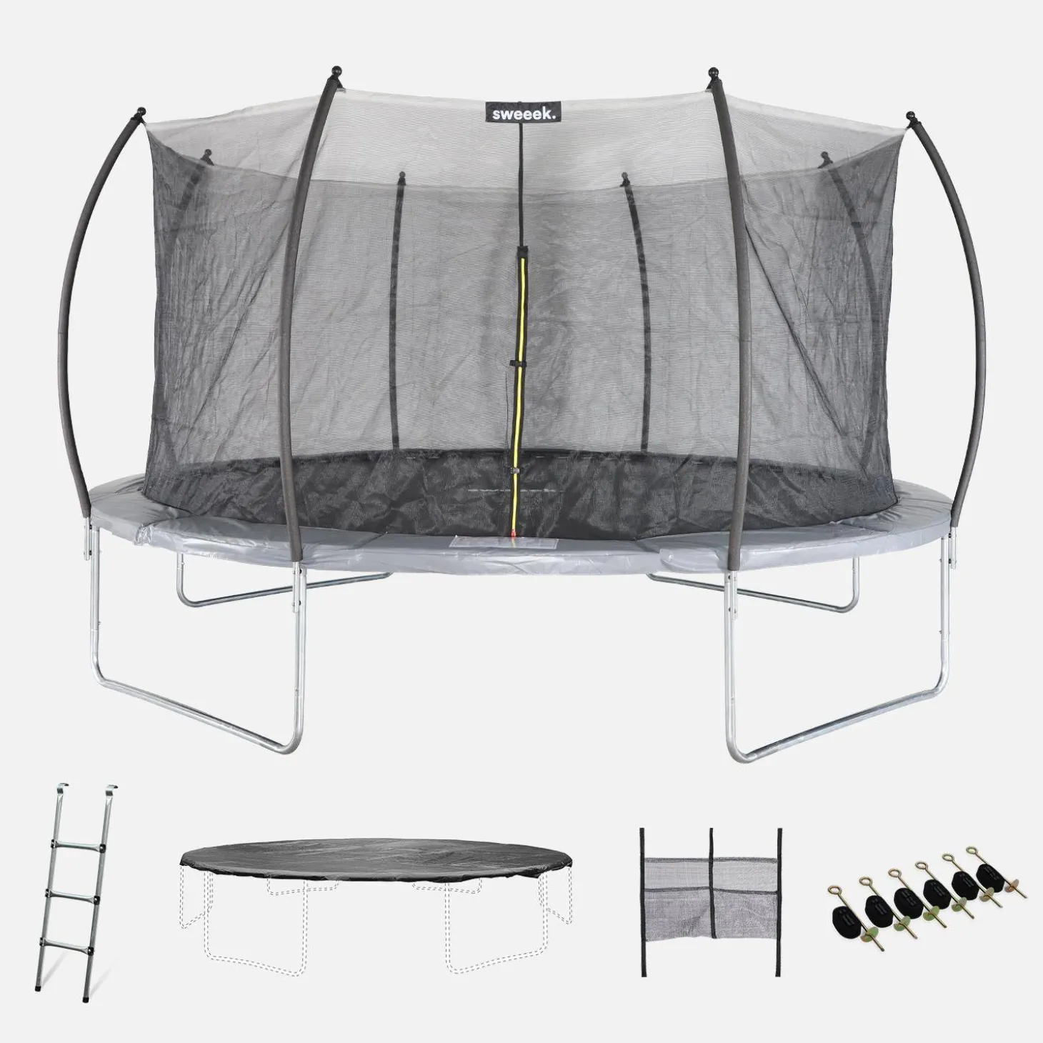 Trampolin 490cm, internes Sicherheitsnetz und Zubehör