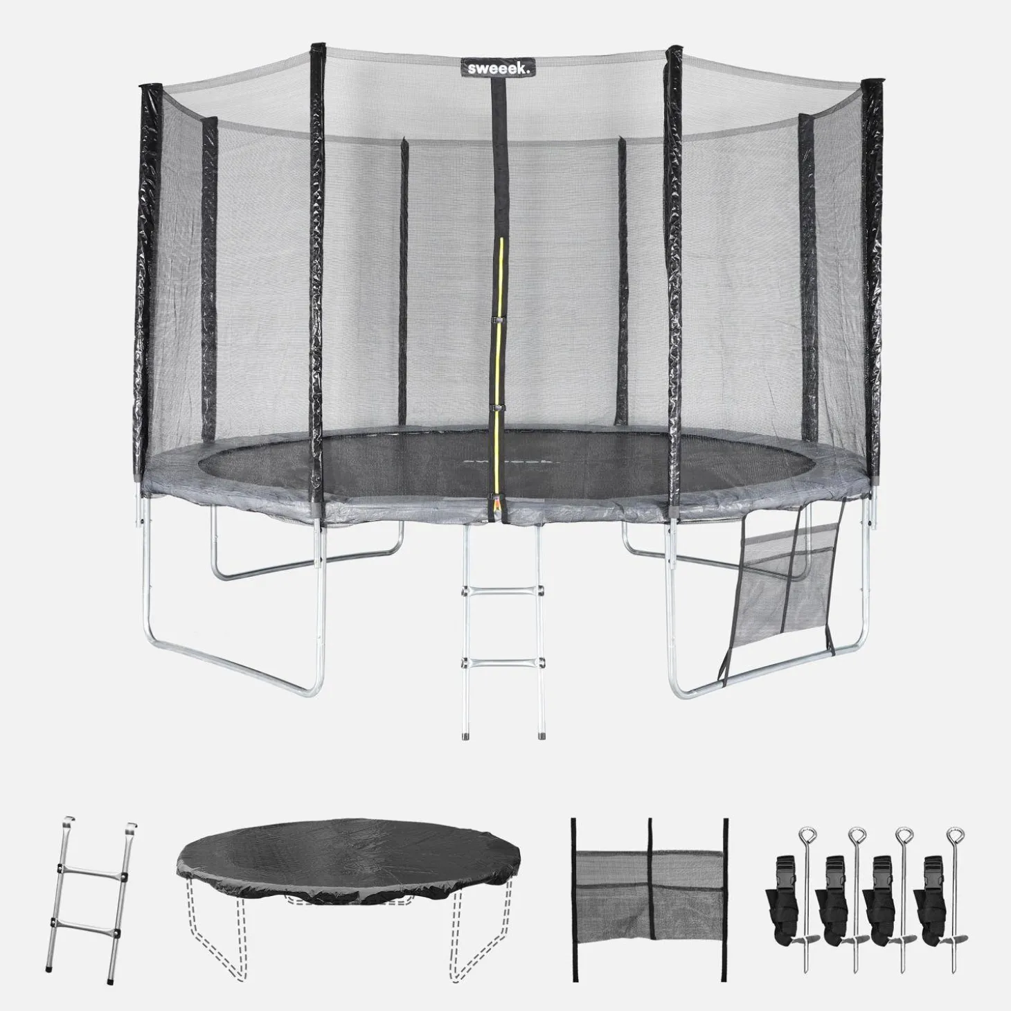 Trampolin Ø370cm - mit Sicherheitsnetz und Zubehör