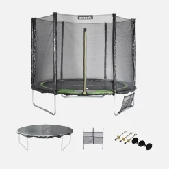 Trampolin 250 cm mit Sicherheitsnetz und Zubehörpaket