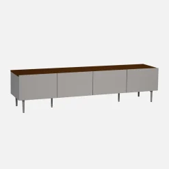 TV-Möbel aus Metall und Holzdekor, 4 Türen, B 180 cm