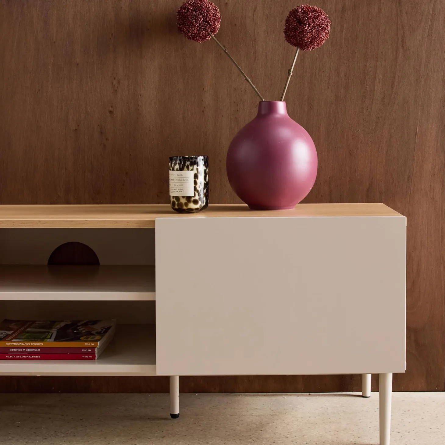 TV-Möbel Metall und Holzdekor 2 Türen 140cm