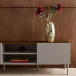 TV-Möbel Metall und Holzdekor 2 Türen 140cm