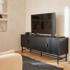TV-Möbel mit geriffeltem Holzdekor 160 cm