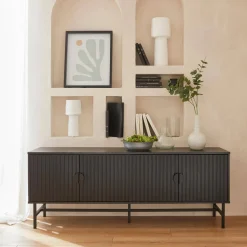 TV-Möbel mit geriffeltem Holzdekor 160 cm