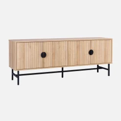 TV-Möbel mit geriffeltem Holzdekor 160 cm