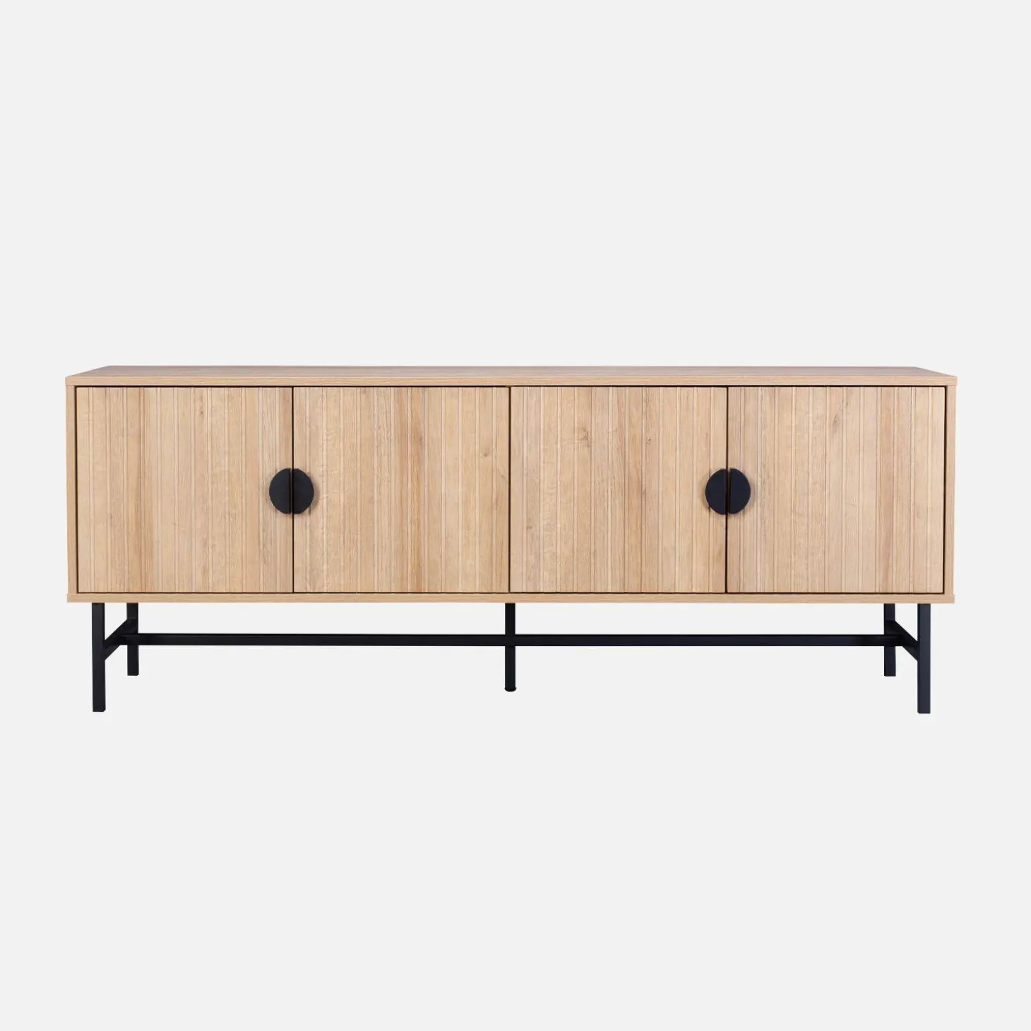 TV-Möbel mit geriffeltem Holzdekor 160 cm