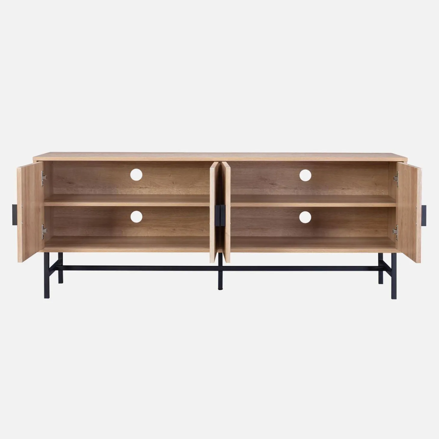 TV-Möbel mit geriffeltem Holzdekor 160 cm
