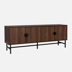 TV-Möbel mit geriffeltem Holzdekor 160 cm