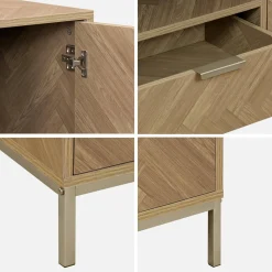 TV-Möbel mit Holzdekor in Fischgrät Optik