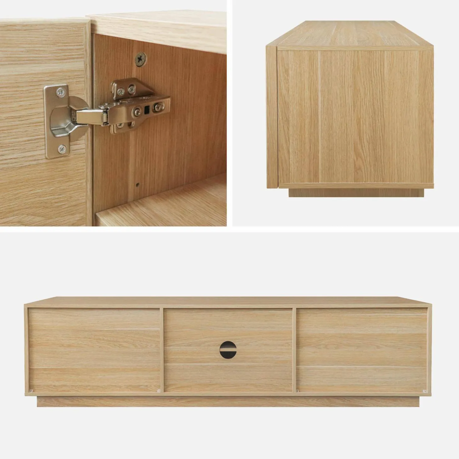 TV-Möbel mit Holzoptik 3 Türen 180 cm