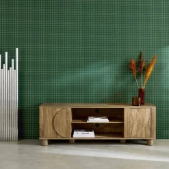 TV-Möbel mit Mango-Holzoptik 2 wendbare Türen 155cm