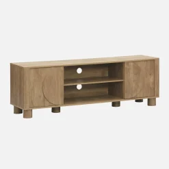 TV-Möbel mit Mango-Holzoptik 2 wendbare Türen 155cm
