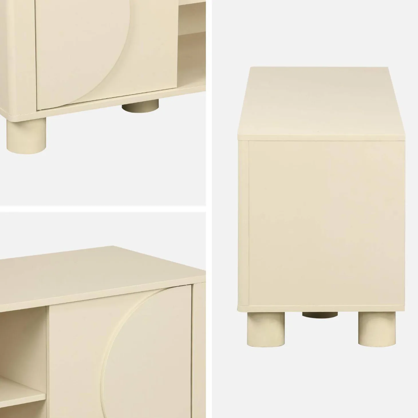 TV-Möbel mit Mango-Holzoptik 2 wendbare Türen 155cm