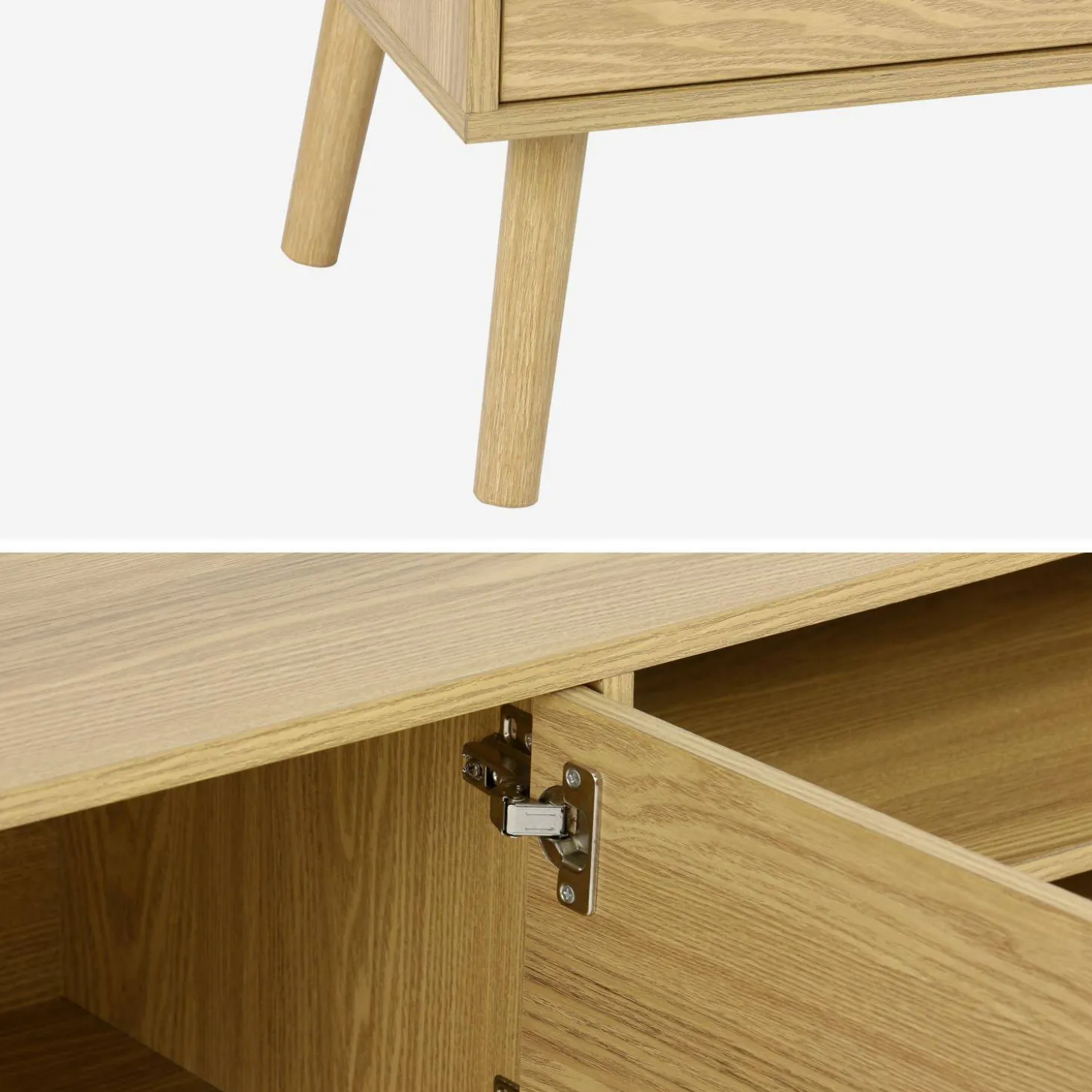 TV-Möbel mit Nussbaumdekor, 2 Türen, 160 cm