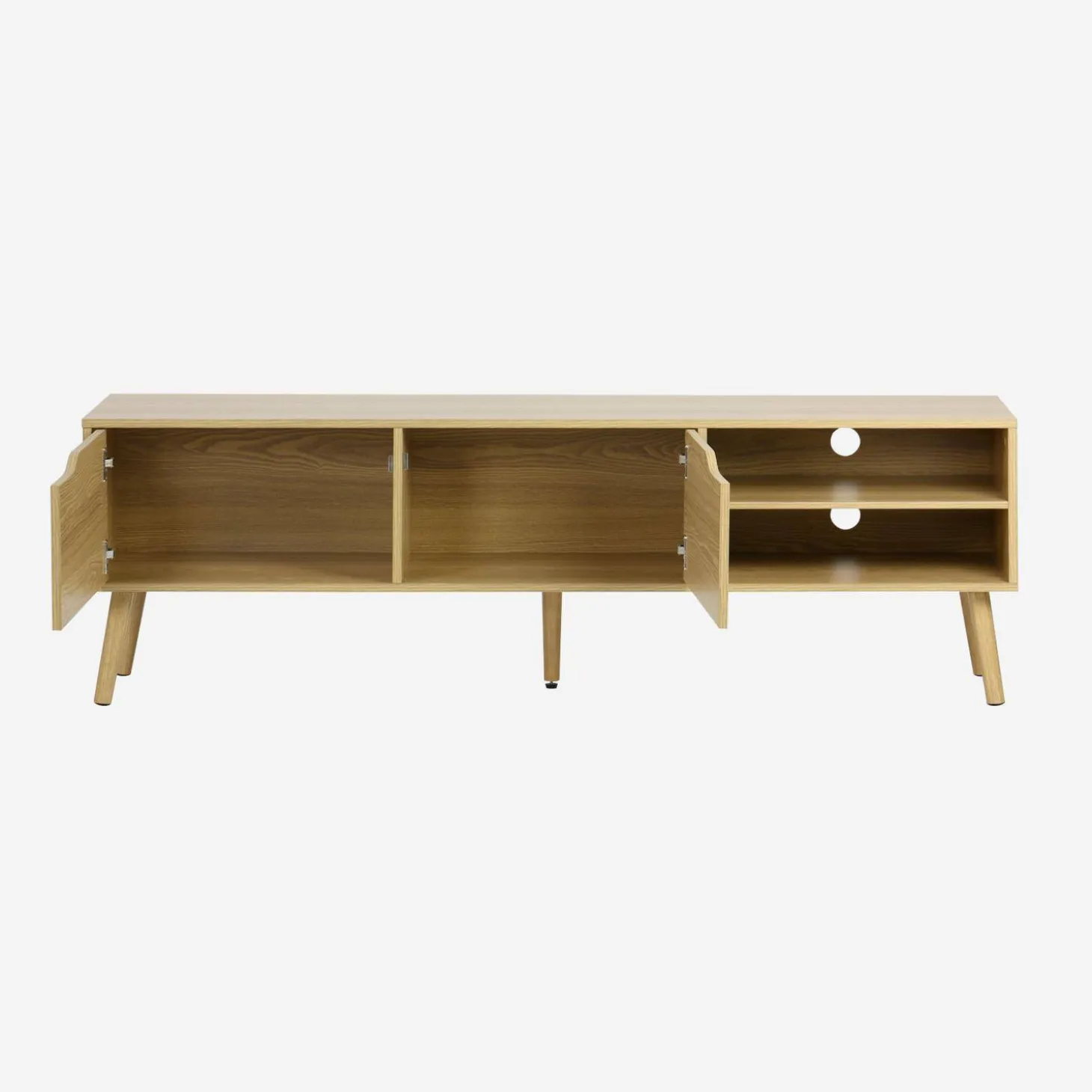 TV-Möbel mit Nussbaumdekor, 2 Türen, 160 cm