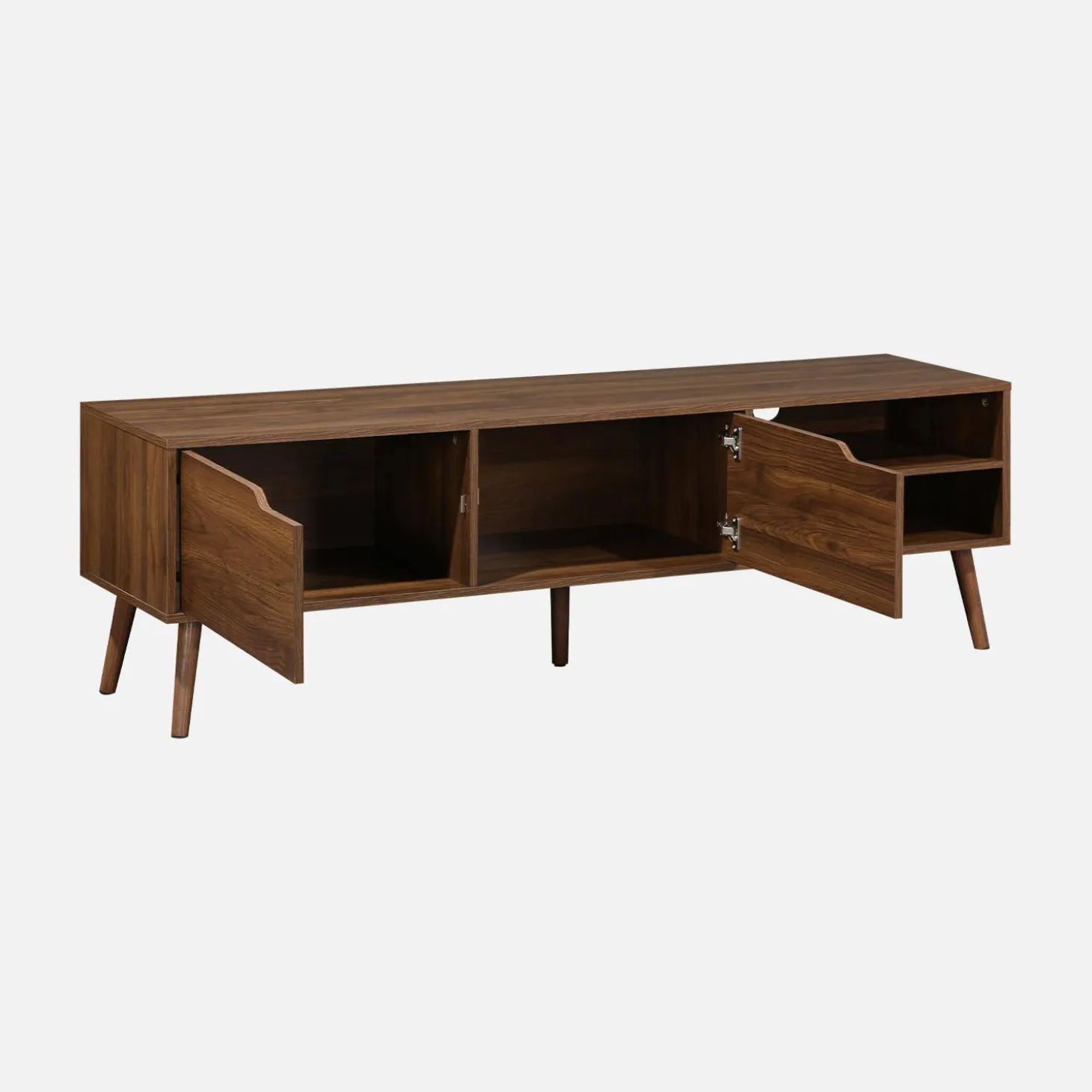 TV-Möbel mit Nussbaumdekor, 2 Türen, 160 cm