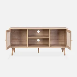TV-Möbel mit Rattangeflecht 120 x 39 x 56,5 cm