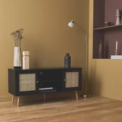 TV-Möbel mit Rattangeflecht 120 x 39 x 56,5 cm