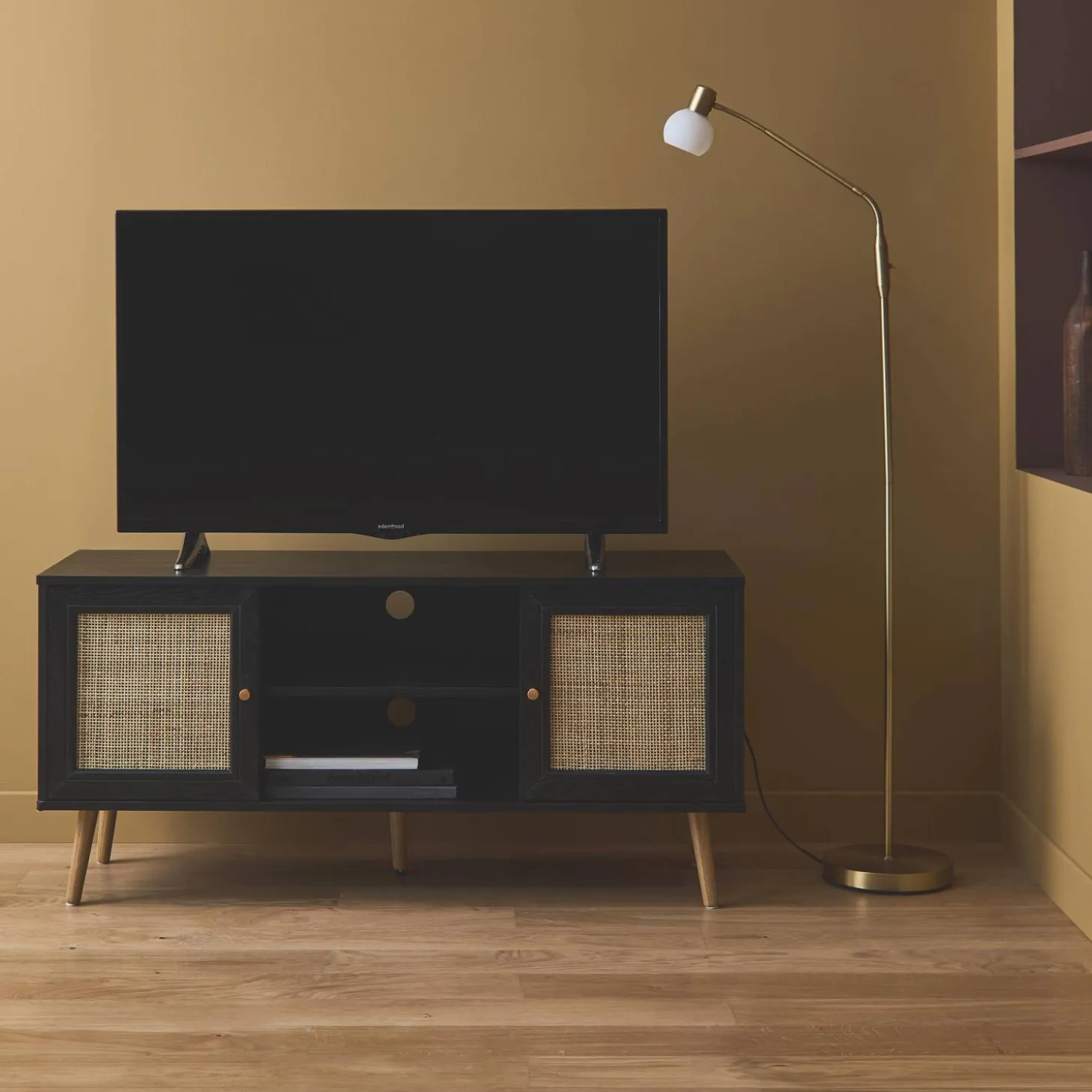 TV-Möbel mit Rattangeflecht 120 x 39 x 56,5 cm