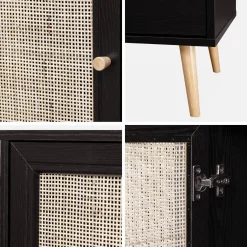TV-Möbel mit Rattangeflecht 120 x 39 x 56,5 cm