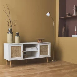 TV-Möbel mit Rattangeflecht 120 x 39 x 56,5 cm