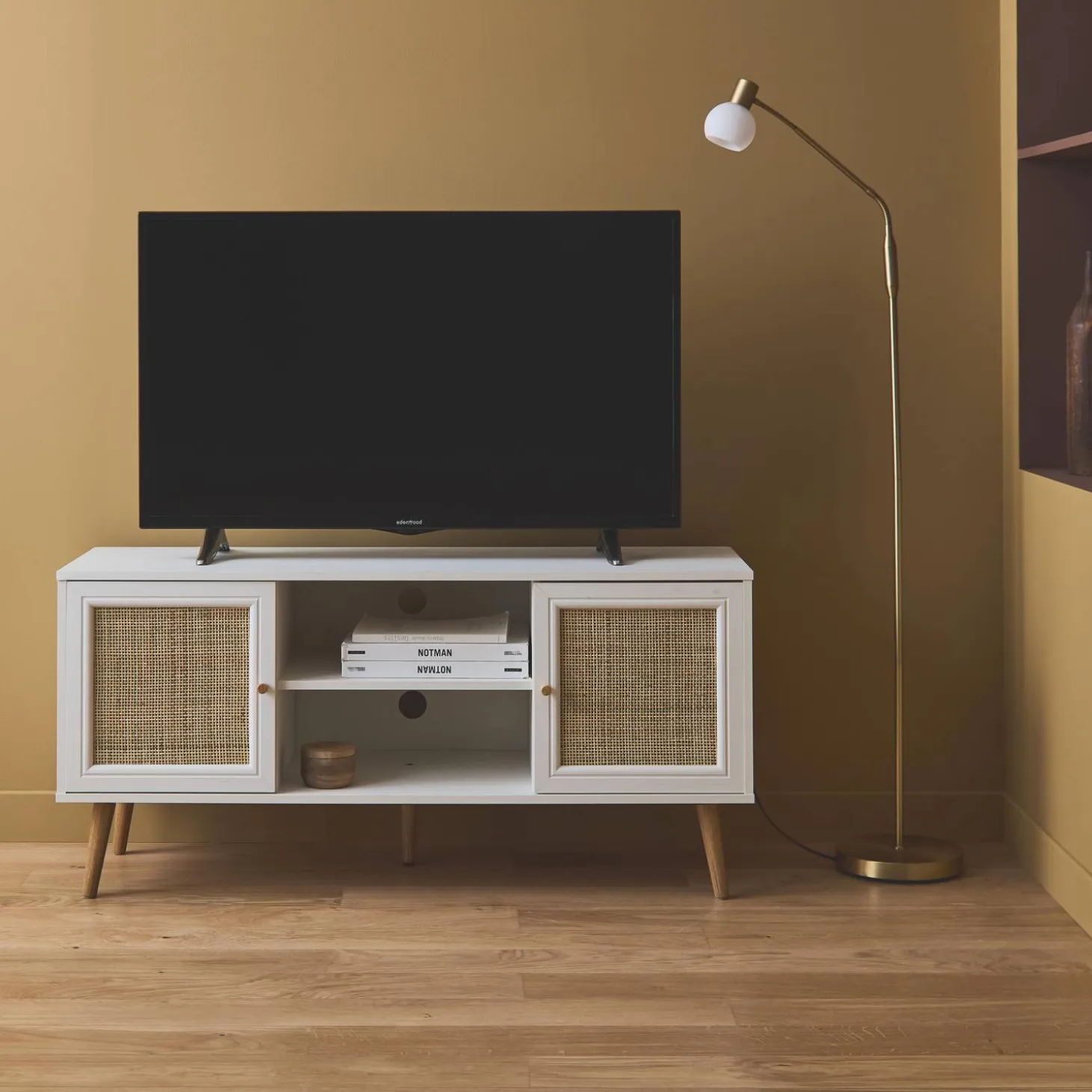 TV-Möbel mit Rattangeflecht 120 x 39 x 56,5 cm