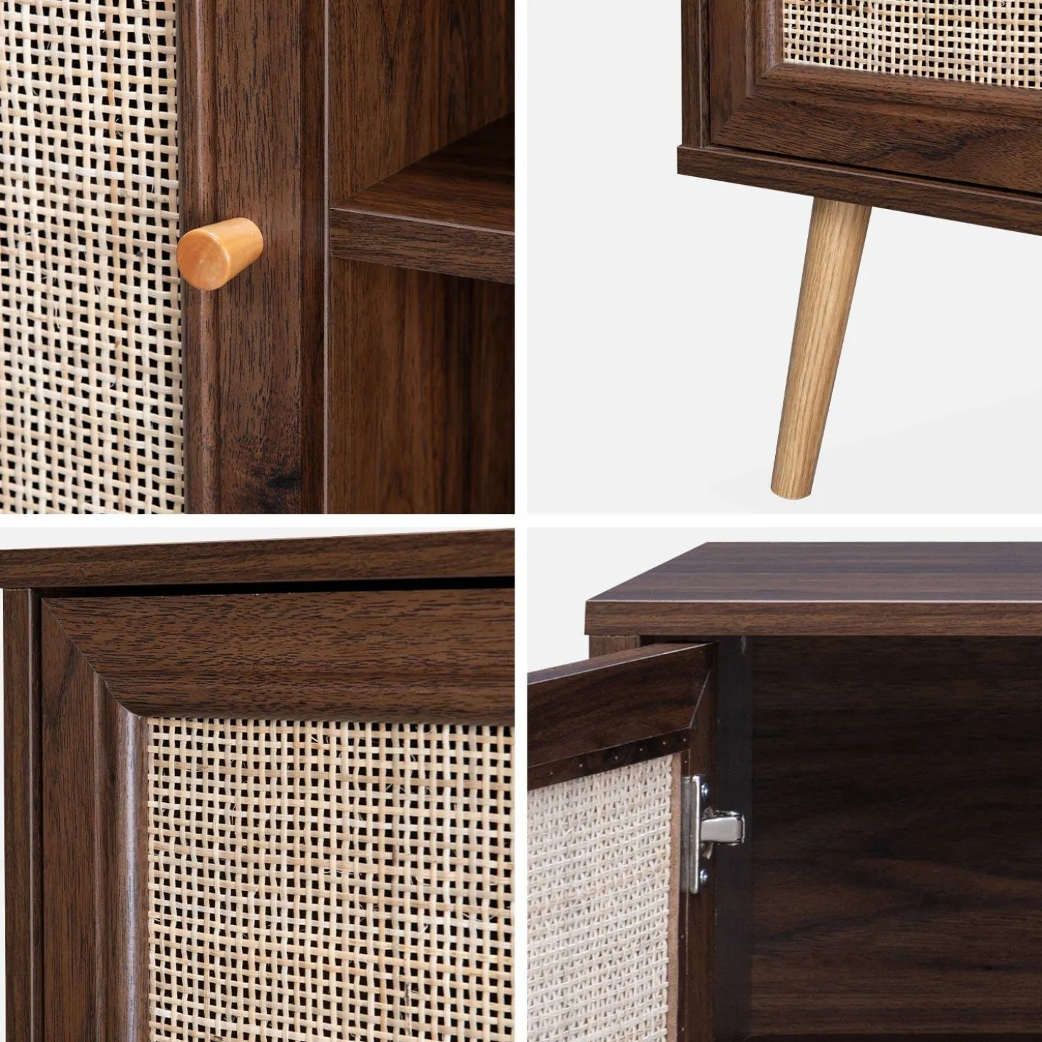 TV-Möbel mit Rattangeflecht 120 x 39 x 56,5 cm