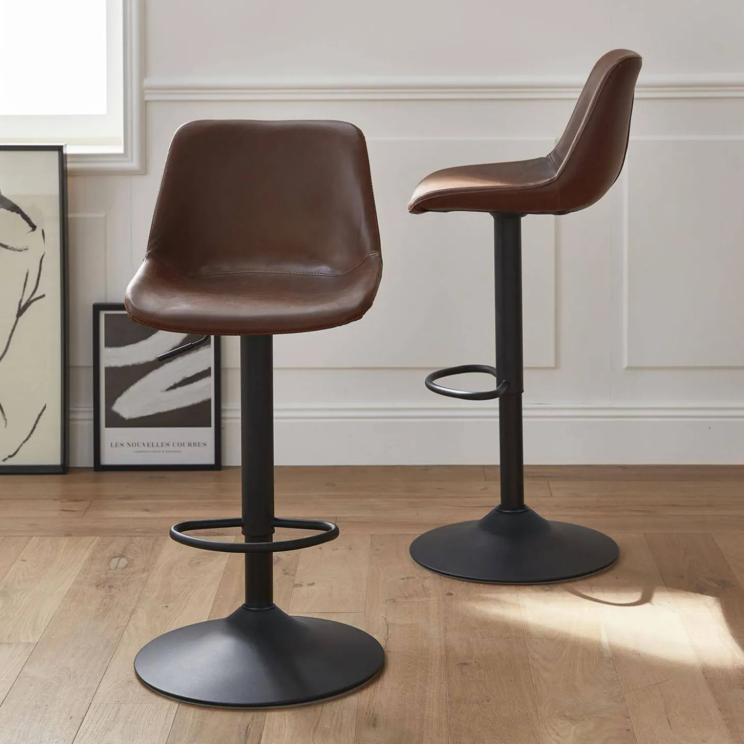 Verstellbare Barhocker, Kunstleder
