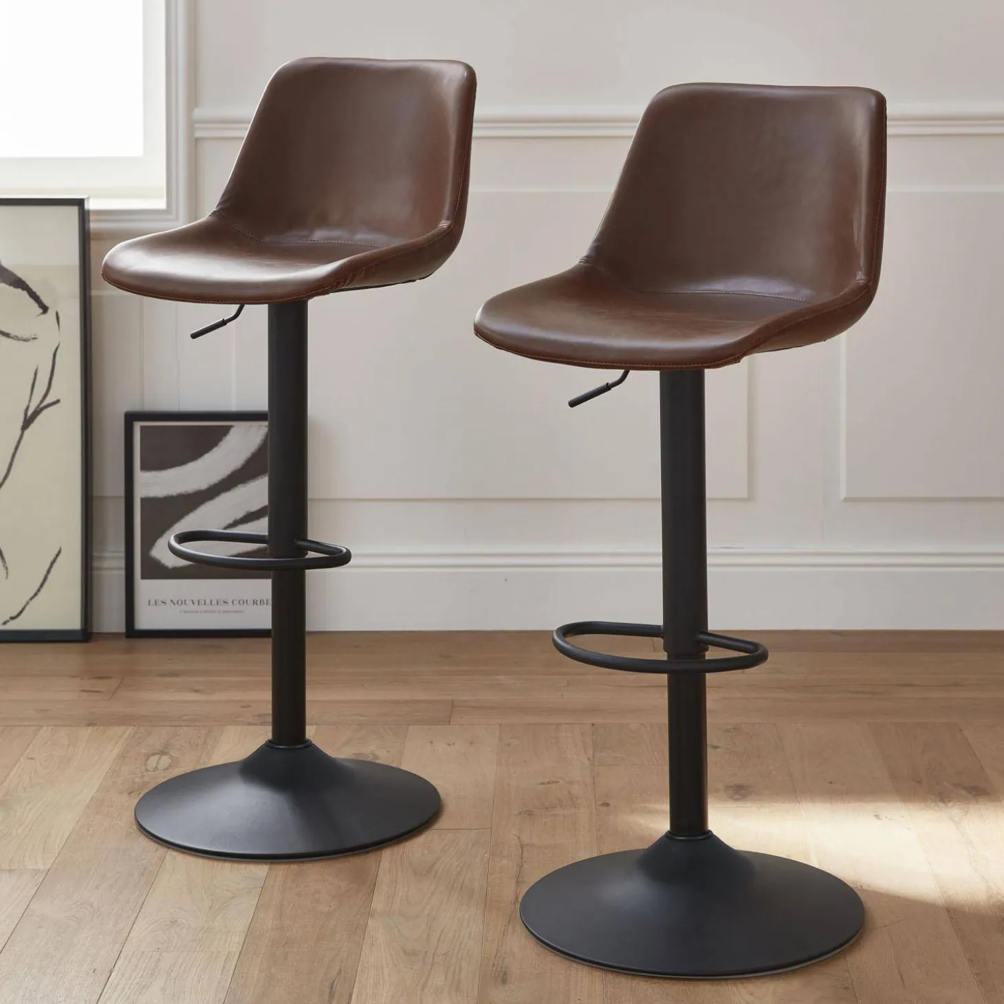 Verstellbare Barhocker, Kunstleder