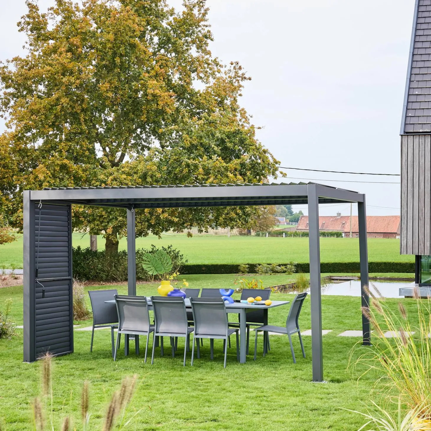 Verstellbare Lamellenwand 100cm für die Pergola Palace