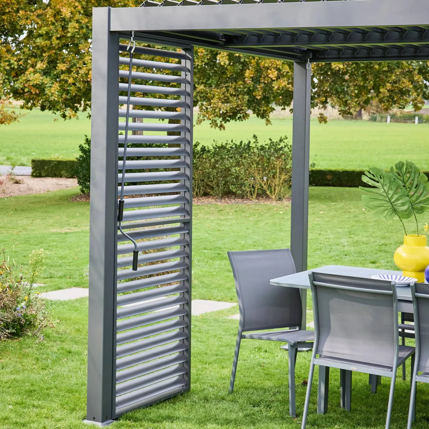 Verstellbare Lamellenwand 100cm für die Pergola Palace