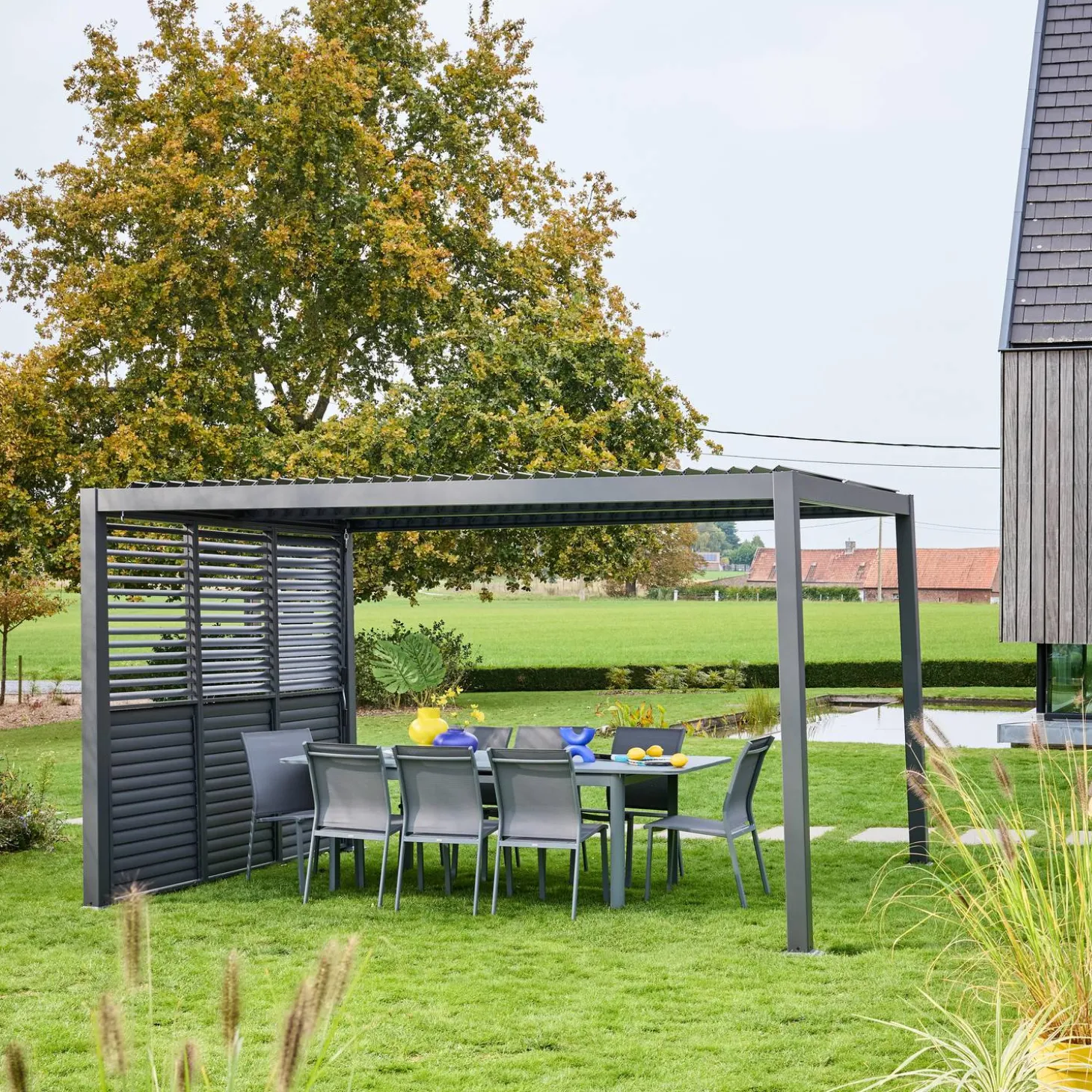 Verstellbare Lamellenwand 100cm für die Pergola Palace