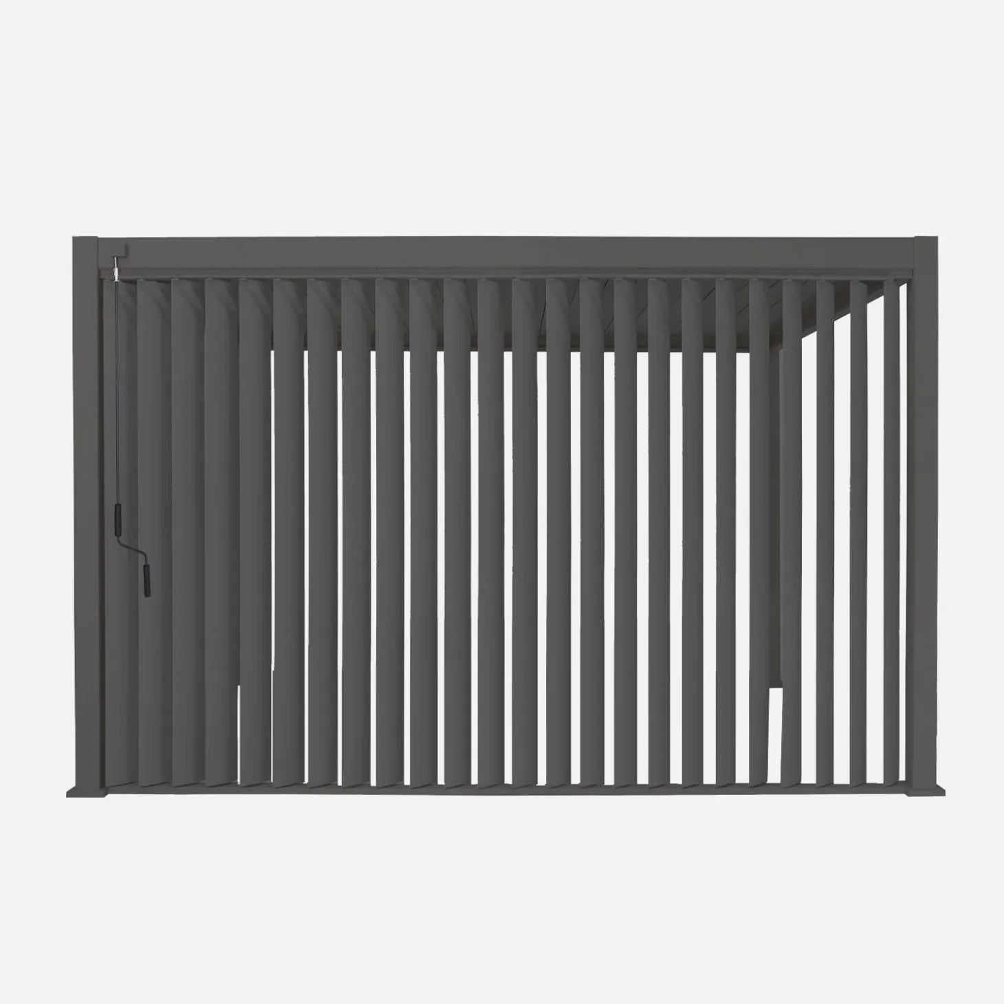 Verstellbare senkrechte Lamellenwand 4m für Pergola Triomphe 3x4m