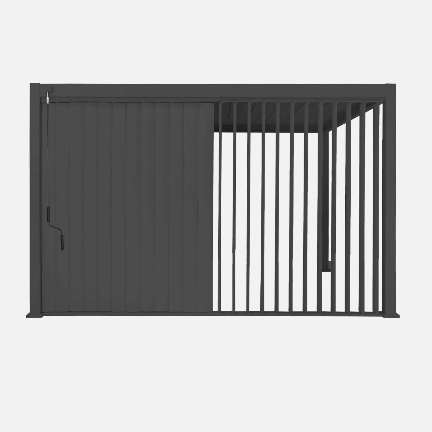 Verstellbare senkrechte Lamellenwand 4m für Pergola Triomphe 3x4m