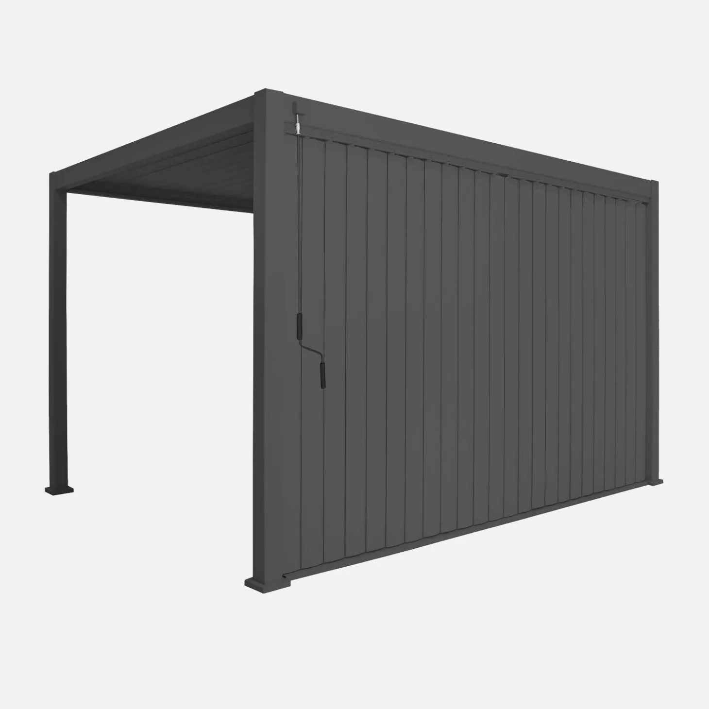 Verstellbare senkrechte Lamellenwand 4m für Pergola Triomphe 3x4m